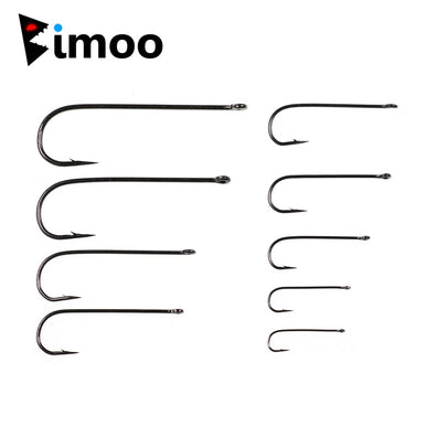 Bimoo 50pcs/lot Size 10 4 2 2/0 3/0 Aberdeen Long Shank Fish Hook